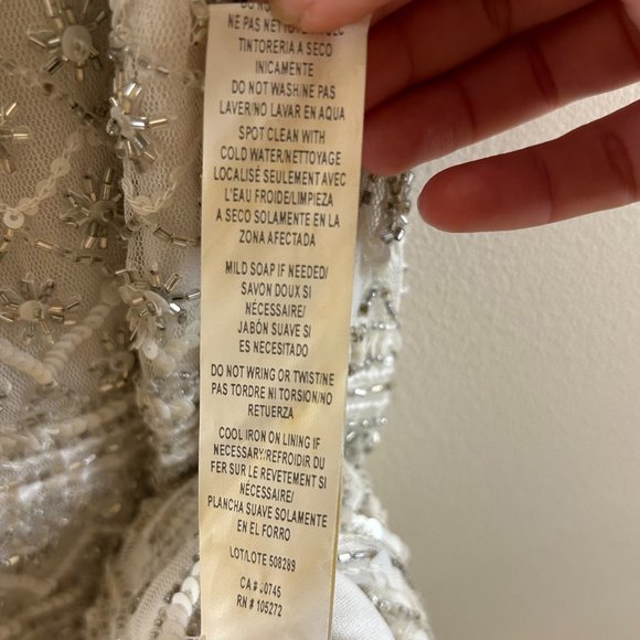 White beaded THEIA mini cocktail dress size 0 - Picture 8 of 8